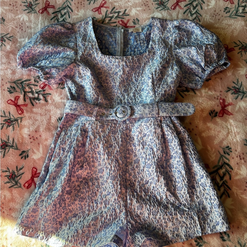 Entro Blue and Purple Patterned Romper